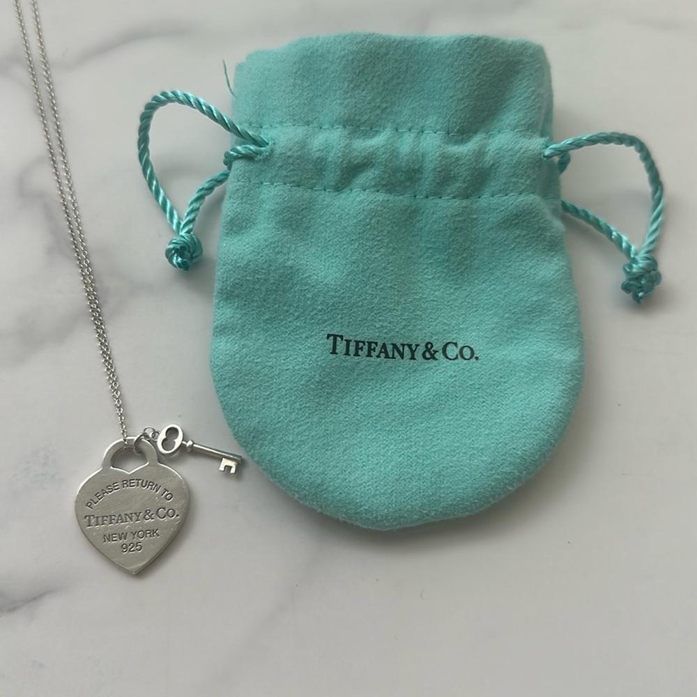 Tiffany and co heart and key necklace